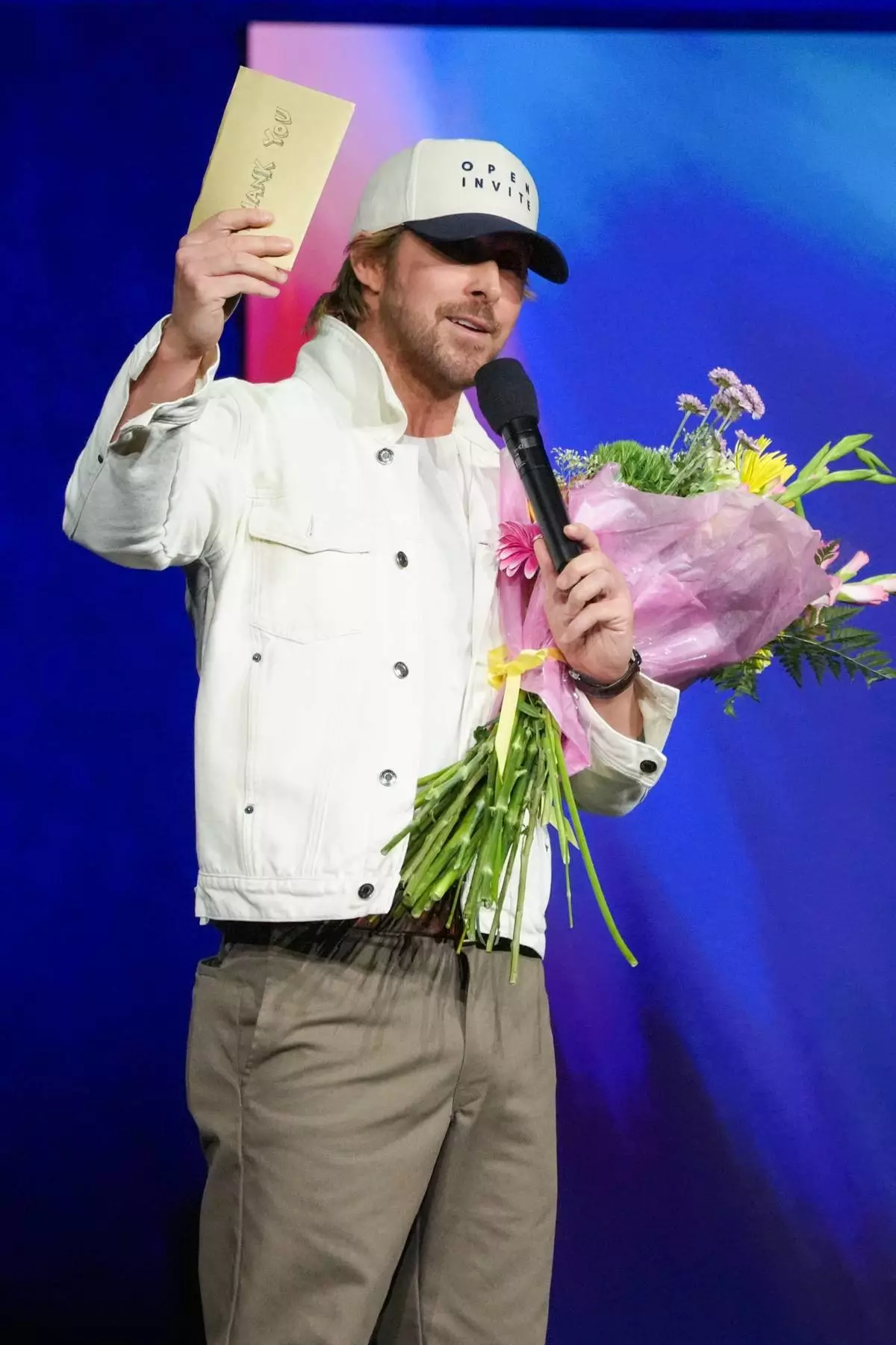 Ryan Gosling, cast member of the film "Project Hail Mary," speaks during the Amazon MGM Studios presentation at CinemaCon on Wednesday, April 15, 2026, at Caesars Palace in Las Vegas. (AP Photo/Chris Pizzello)