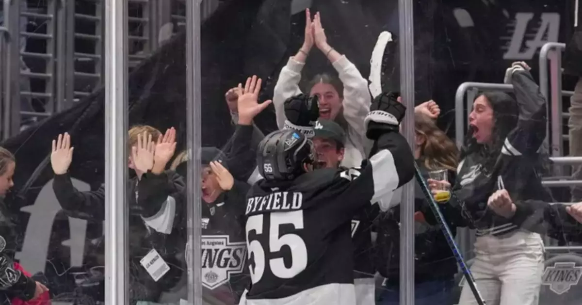 Quinton Byfield scores in OT to boost Kings' playoff hopes with a 7-6 win over Maple Leafs