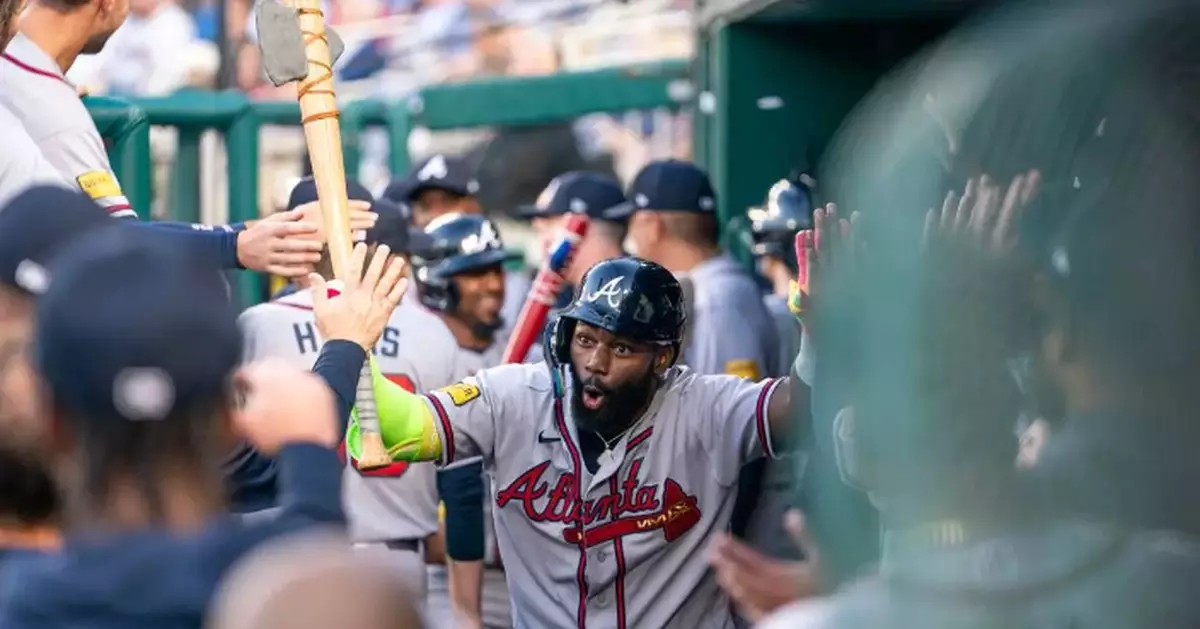 Harris, Baldwin and Olson homer as Braves rally past Nationals 8-6 for 7th win in 8 games