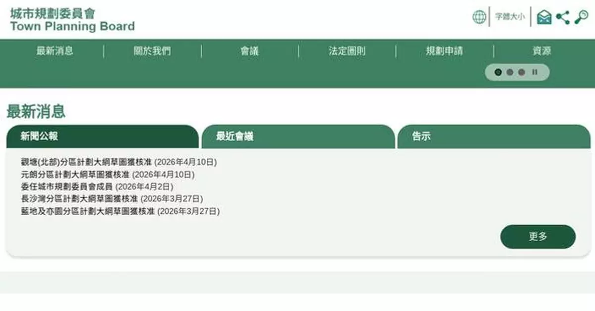 Nam Sang Wai Outline Zoning Plan Approved for Development and Redevelopment Framework