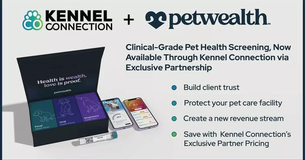 FinTech Pet Care Company Kennel Connection Announces Exclusive Diagnostic Partnership with Petwealth, Bringing Clinical-Grade Pet Health Screening to Pet Care Facilities Nationwide