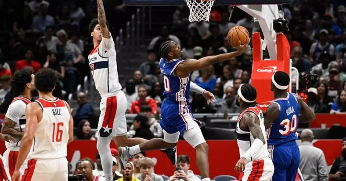 Paul George scores 39 points in the 76ers' 153-131 win over the Wizards