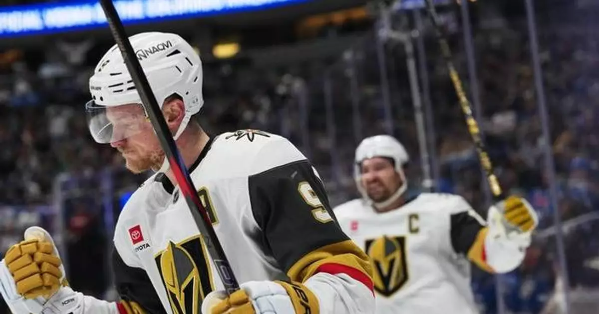 Eichel scores in OT, Knights clinch playoff berth with 3-2 win over Avs