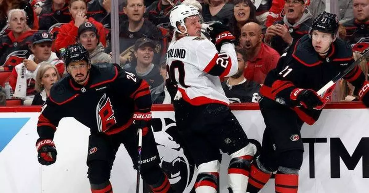 Martinook's goal lifts Hurricanes past Senators 3-2 in 2OT after he misses rare OT penalty shot