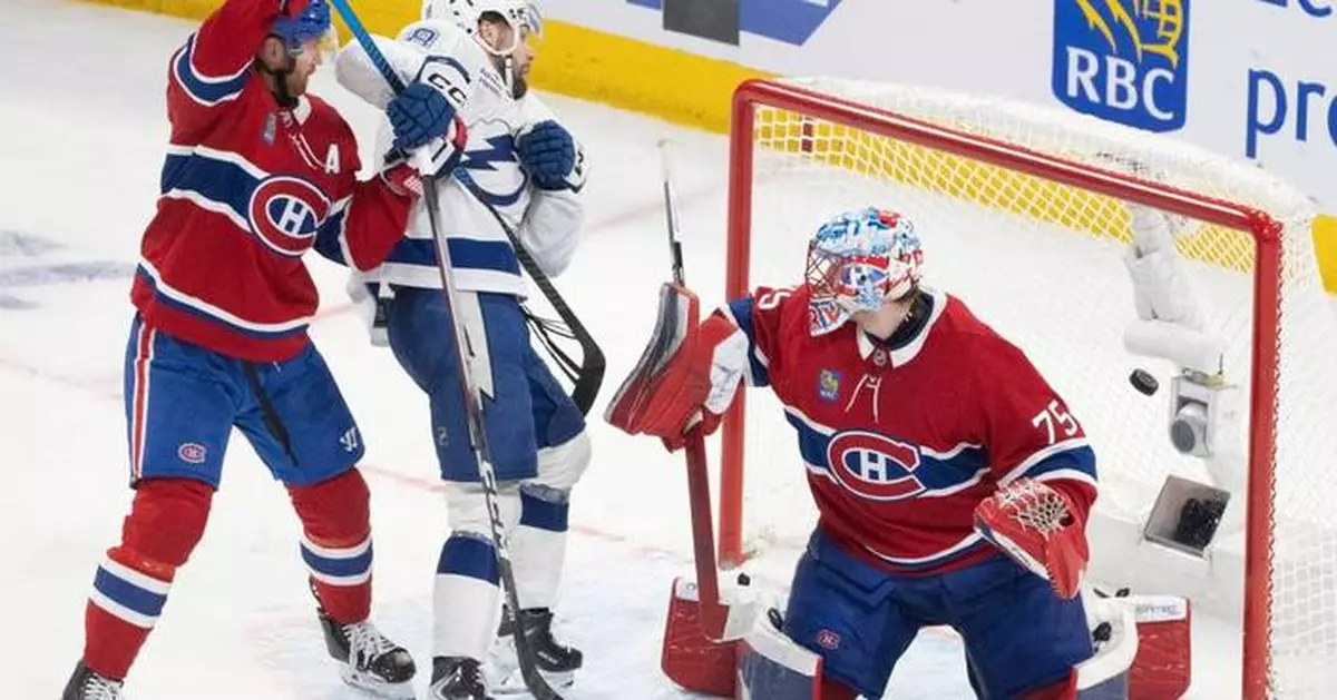 Hagel scores twice in 3rd, Lightning beat Canadiens 3-2 in Game 4 to tie series