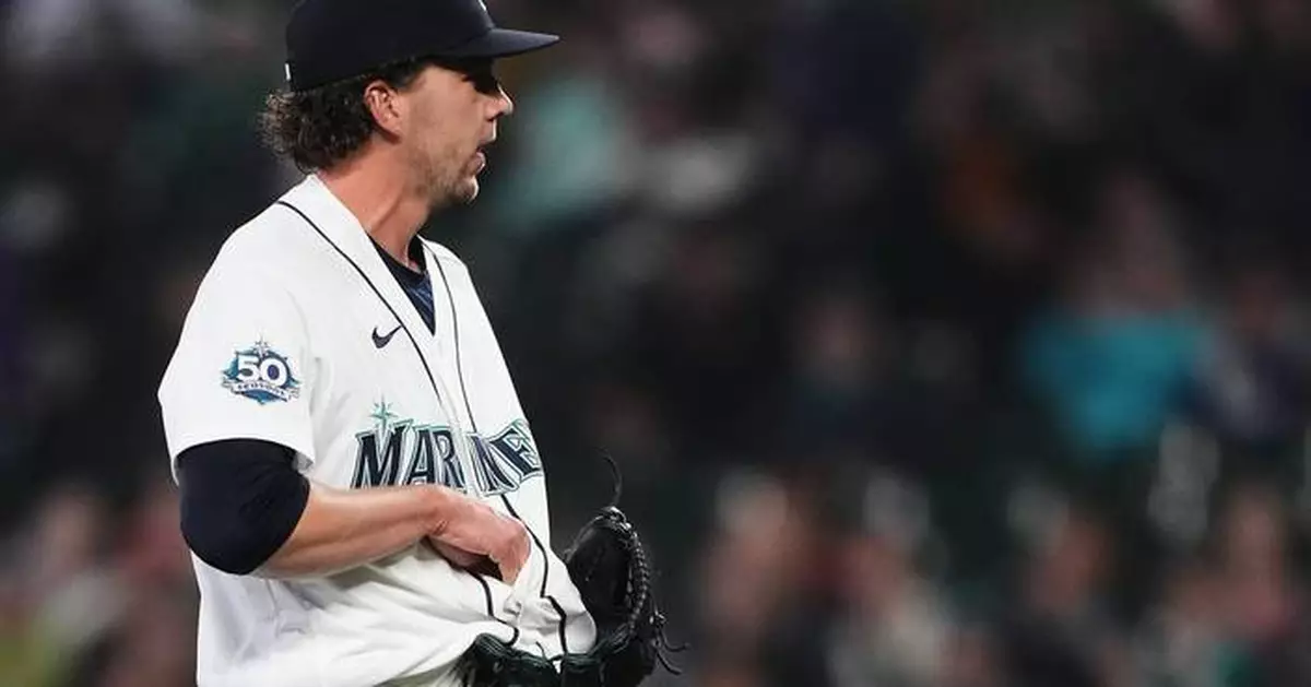 Line drive gets lodged in Mariners pitcher Logan Gilbert's jersey