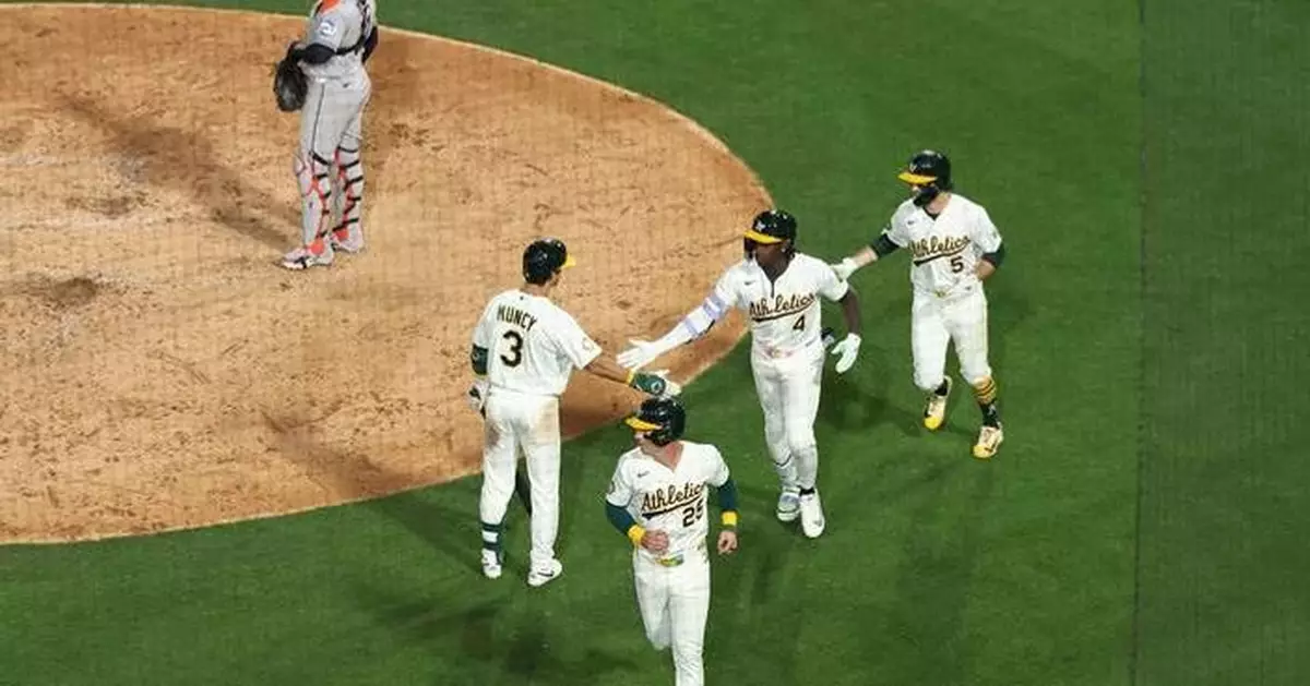 Lawrence Butler hits 3-run homer in the Athletics' 11-4 win over the Astros in home opener