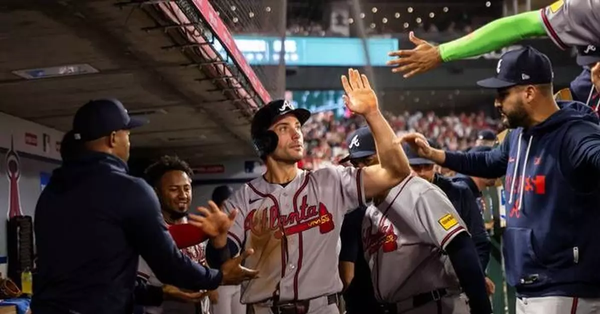 Albies hits his 3rd home run and the Braves beat the Angels 7-2 following a bench-clearing brawl