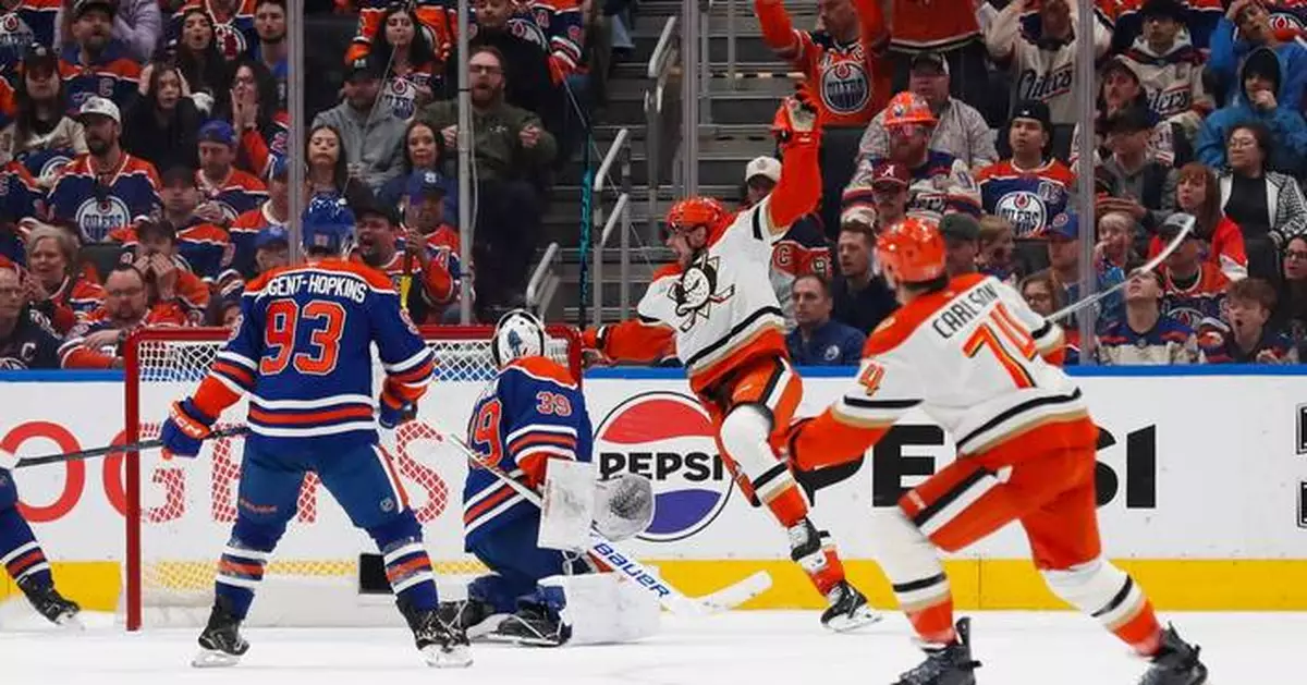 Gauthier breaks late tie as the Ducks beat the Oilers 6-4 in Game 2 to even series