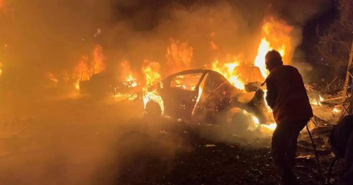 Photos show the scene in Beirut's Jnah area after an Israeli airstrike hits Lebanese capital