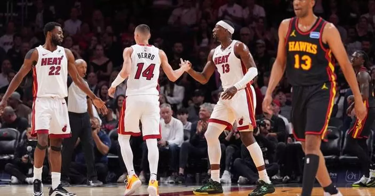 Heat run away in second half, tune up for play-in by beating Hawks 143-117