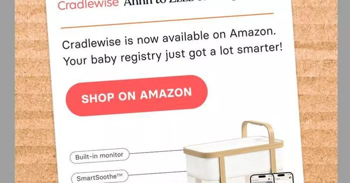 Cradlewise Brings Its Award-Winning Smart Crib to Amazon in Time for Mother's Day