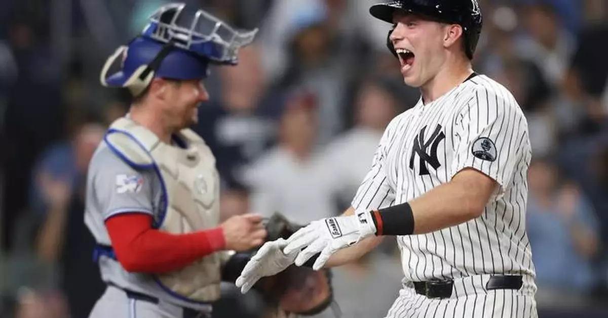 Yankees get homers from Rice and McMahon, hold off Blue Jays 5-4 in 90-degree heat