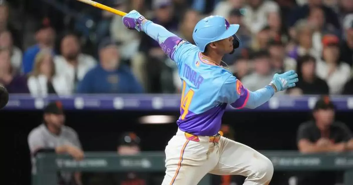 Tovar, Goodman homer in 5-run 9th, Rockies beat Giants 8-6