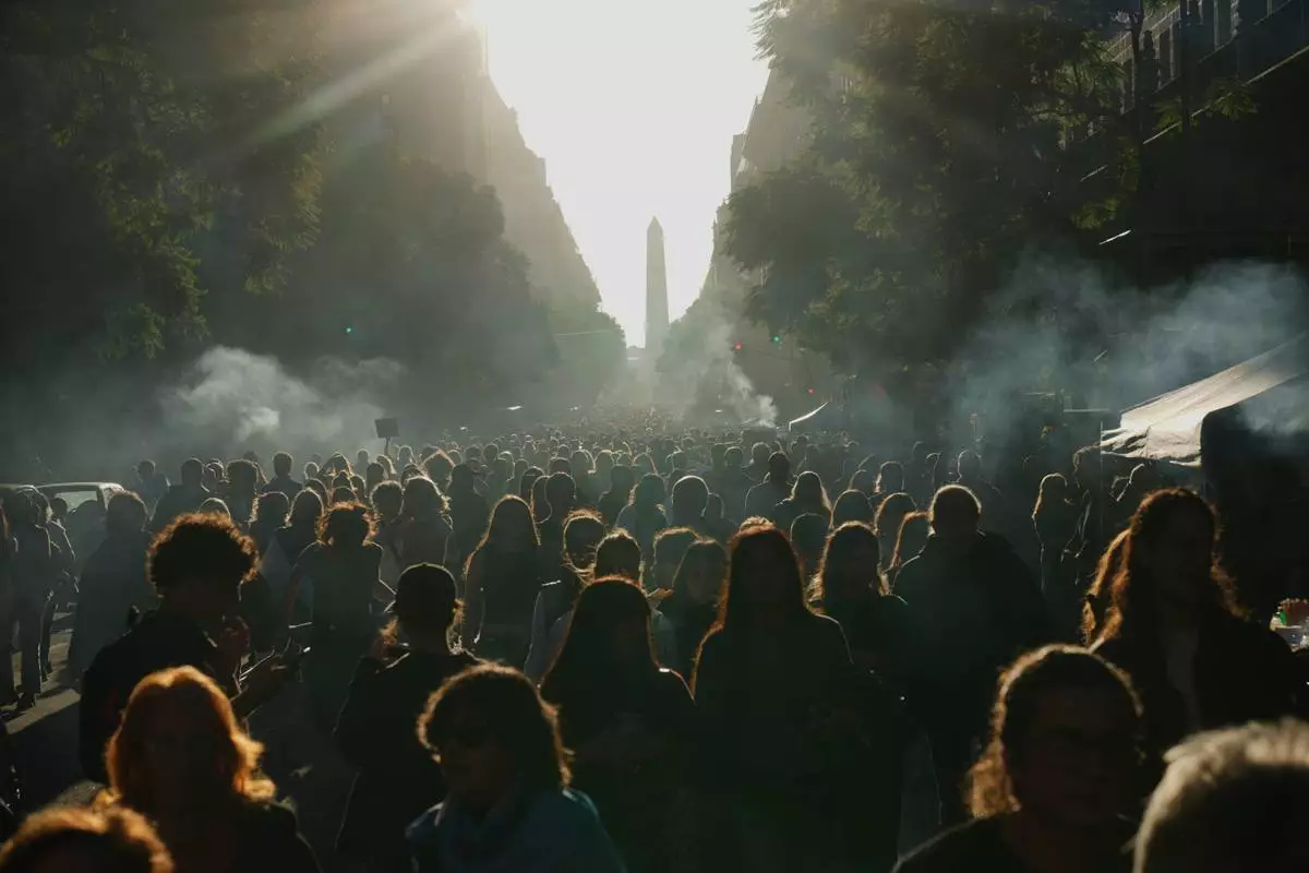 FILE - People protest to demand more funding for public universities in Buenos Aires, Argentina, May 12, 2026. (AP Photo/Rodrigo Abd, File)