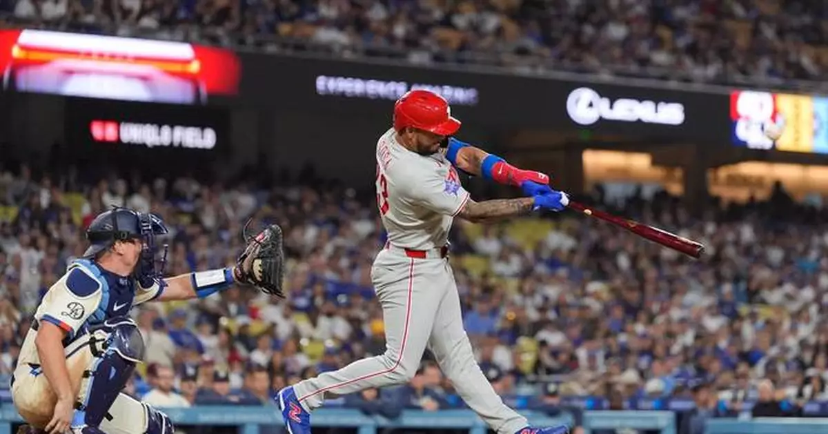 Phillies rally past the Dodgers 4-3 on Edmundo Sosa's homer in 8th
