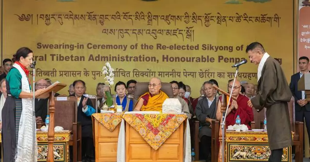 Penpa Tsering sworn in for a second term to lead Tibet’s government-in-exile