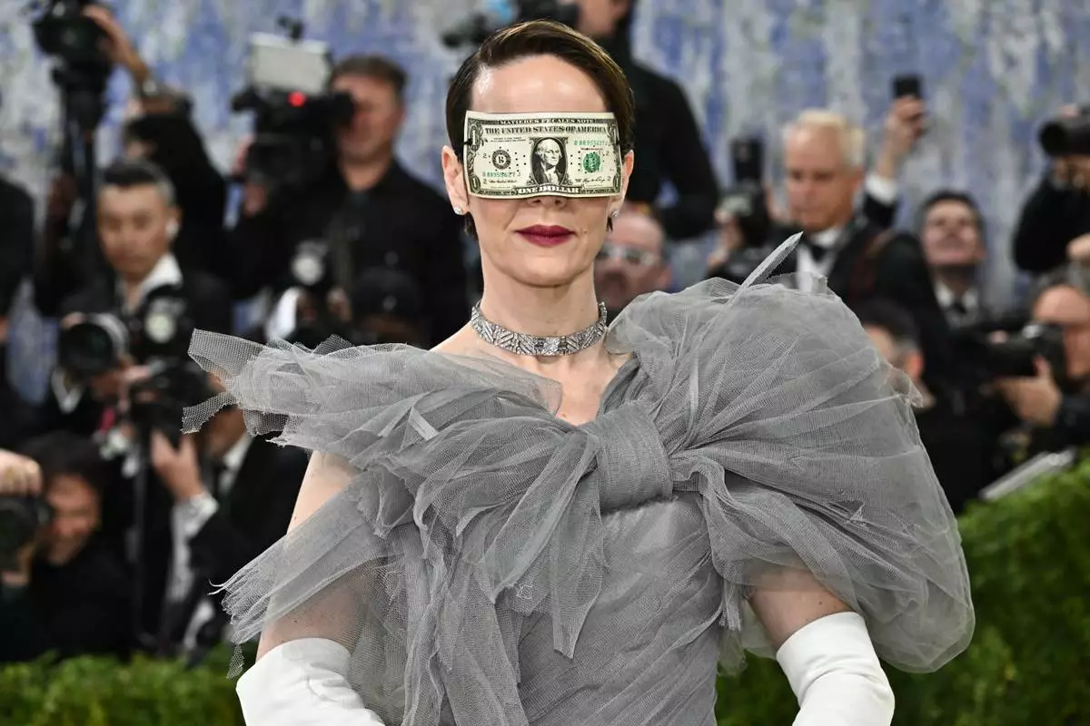 Sarah Paulson arrives at The Metropolitan Museum of Art's Costume Institute benefit gala celebrating the opening of the "Costume Art" exhibition on Monday, May 4, 2026, in New York. (Photo by Evan Agostini/Invision/AP)