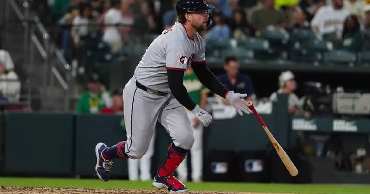 Hoskins and DeLauter power the Guardians past the Athletics 8-5