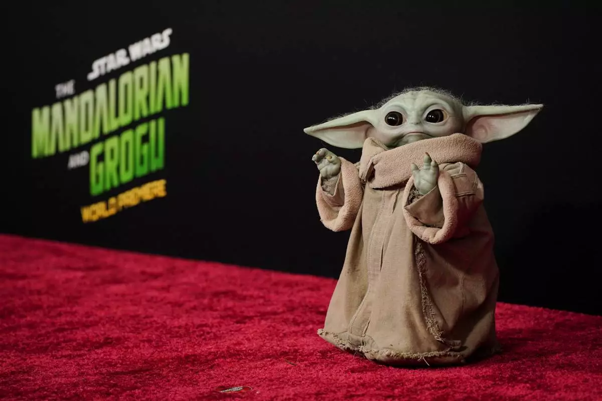 The character Grogu arrives at the premiere of "Star Wars: The Mandalorian and Grogu" on Thursday, May 14, 2026, at TCL Chinese Theatre in Los Angeles. (Photo by Jordan Strauss/Invision/AP)