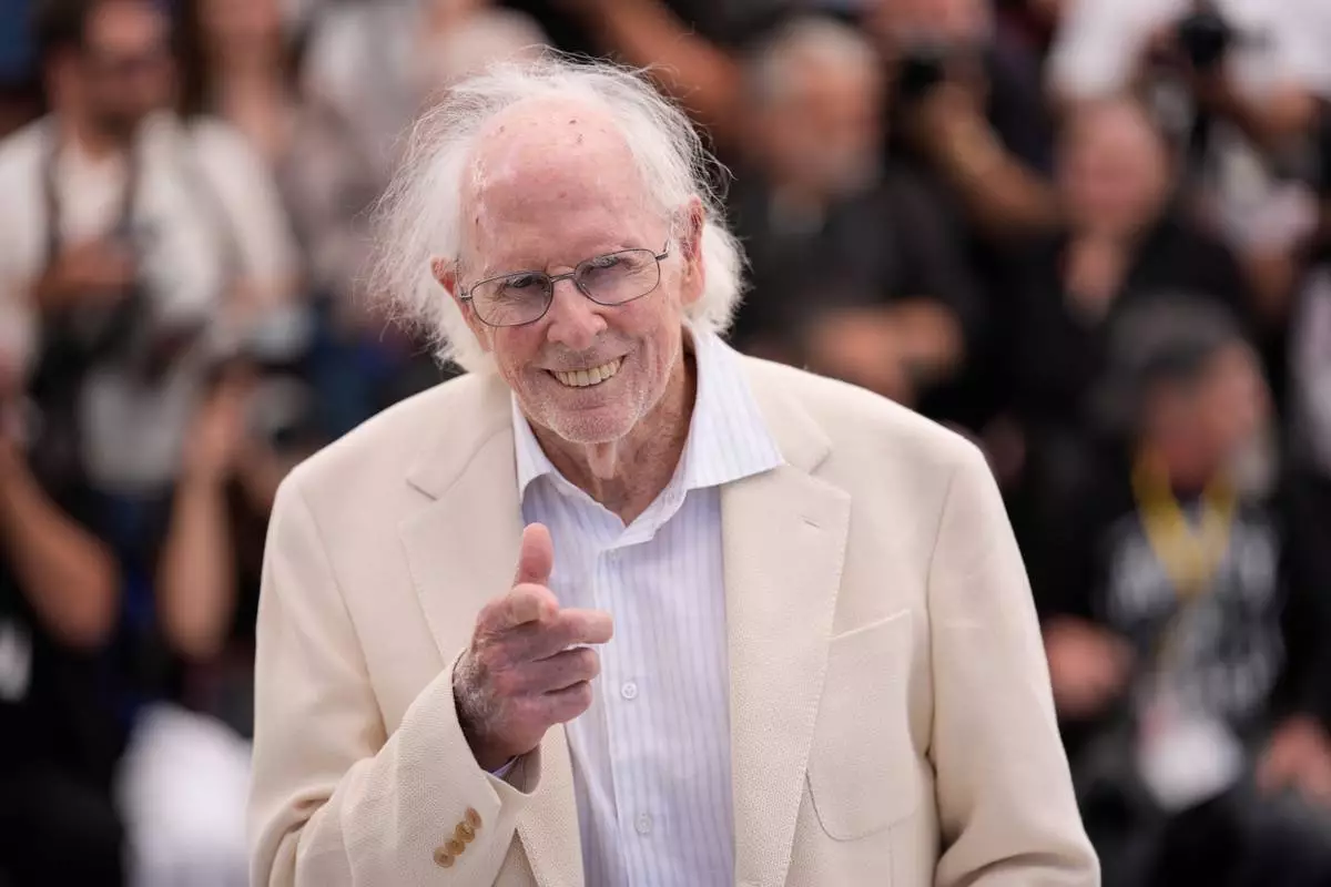 Bruce Dern poses for photographers at the photo call for the film 'Dernsie: The Amazing Life of Bruce Dern' at the 79th international film festival, Cannes, southern France, Wednesday, May 20, 2026. (AP Photo/John Locher)