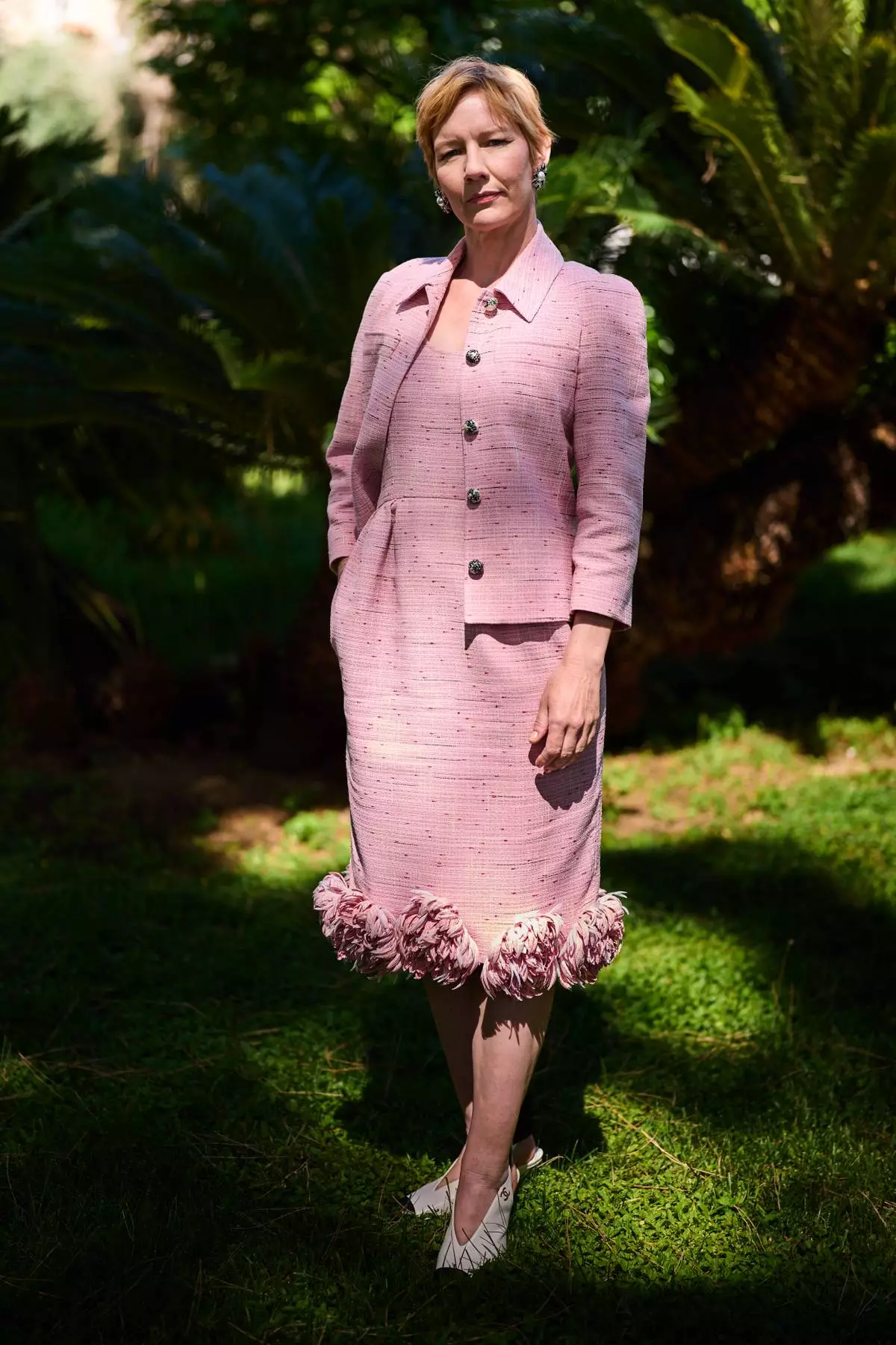 Sandra Hüller poses for portrait photographs for the film 'Fatherland' during the 79th international film festival, Cannes, southern France, Saturday, May 16, 2026. (Photo by Scott A Garfitt/Invision/AP)