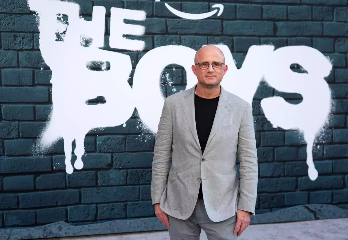 Showrunner Eric Kripke arrives at the premiere of the series finale of the fifth season of the Amazon Prime Video series "The Boys" on Tuesday, May 19, 2026, at The United Theater on Broadway in Los Angeles. (AP Photo/Chris Pizzello)
