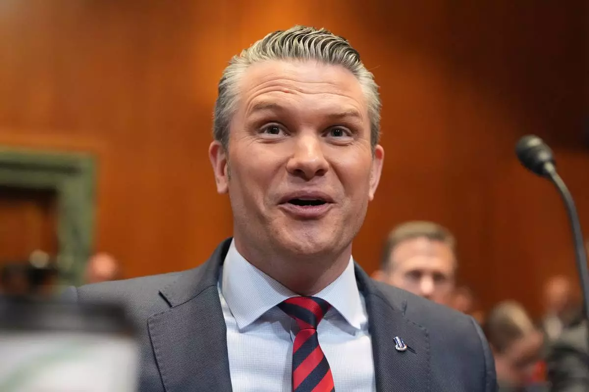 Defense Secretary Pete Hegseth arrives for a Senate Appropriations subcommittee on defense hearing on the budget request for the Department of Defense, Tuesday, May 12, 2026, in Washington. (AP Photo/Alex Brandon)