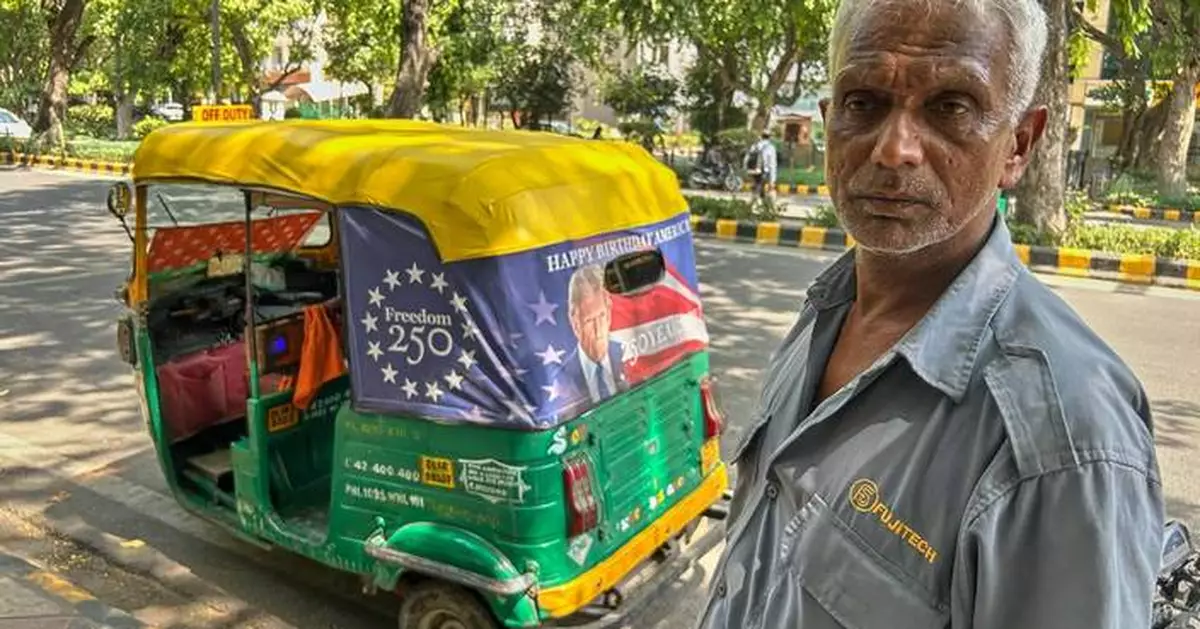 Trump’s portrait hits New Delhi traffic as US Embassy rolls out 'Happy Birthday America!' rickshaws