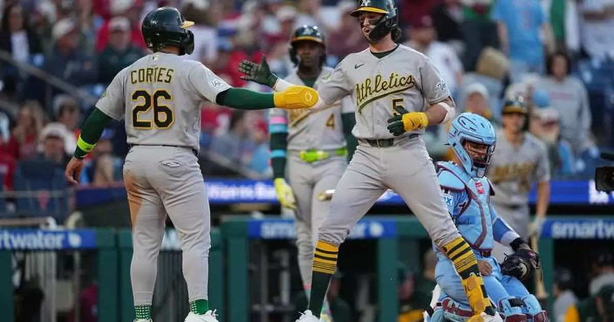 Ginn goes 8 innings and Gelof hits one of four A's homers in 12-1 rout of Phillies