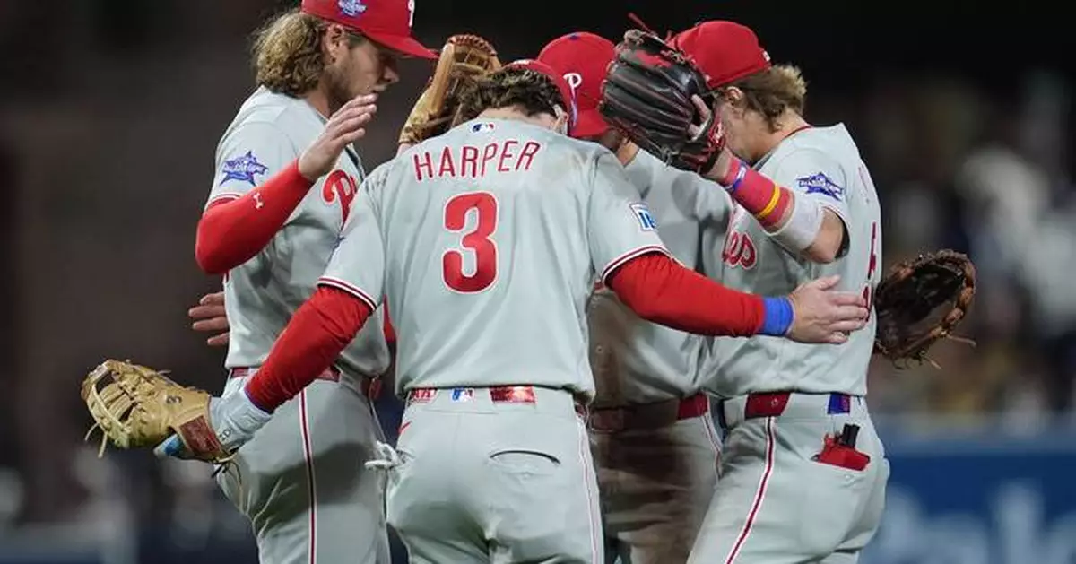 Harper, Realmuto and Turner hit home runs in Phillies' 4-3 win over Padres