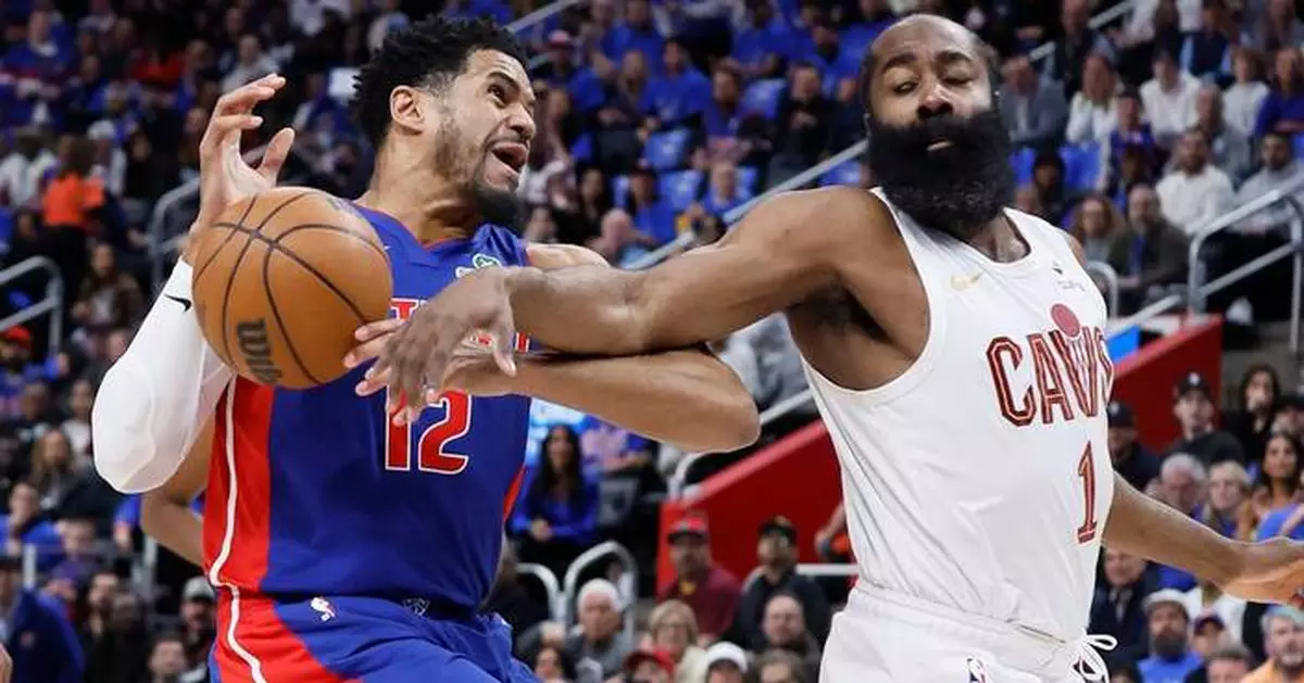 James Harden scores 30 and Cavaliers rally past Pistons 117-113 in OT for 3-2 series lead