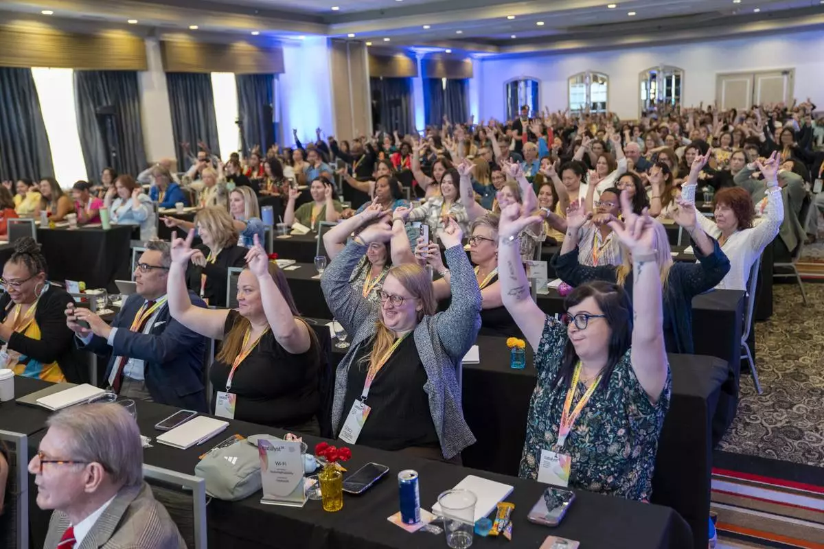 Attendees engage during an interactive session with Eric Litwin, #1 New York Times bestselling author, award-winning musician, and original author of the “Pete the Cat” series, at the Catalyst 26: Educare Network National Summit on Tuesday, May 12, 2026 in Tulsa, Oklahoma. The session explored how rhythm, repetition, and joy can build foundational literacy skills and foster a lifelong love of reading in young children.