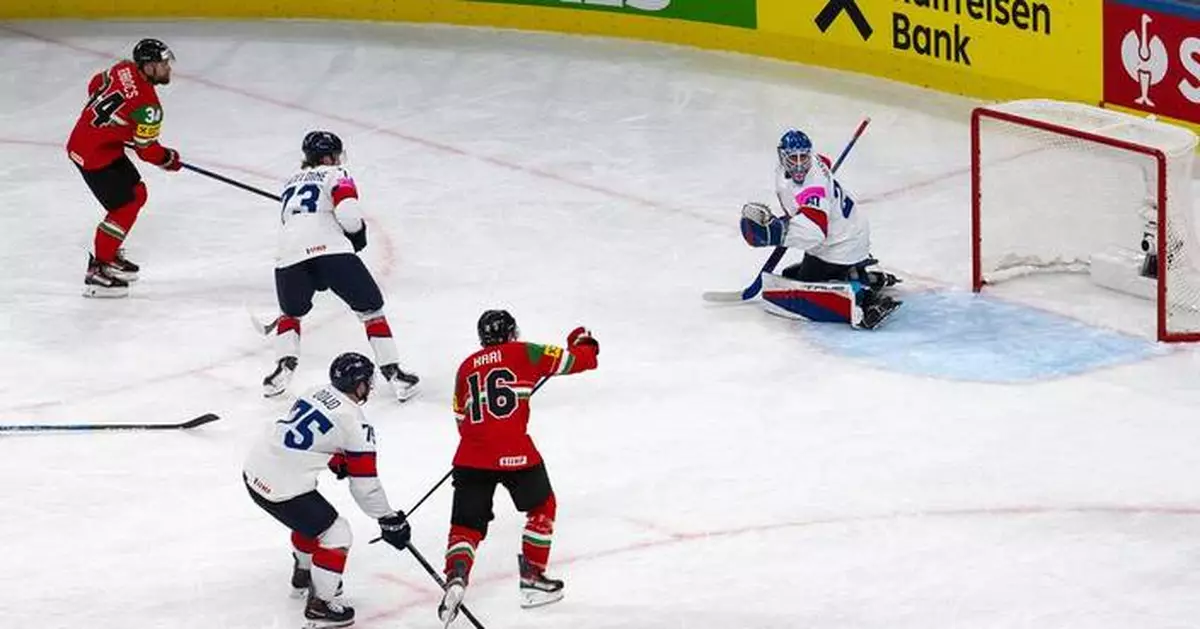 Hungary shuts out Britain at ice hockey worlds, Slovakia tops Slovenia in shootout