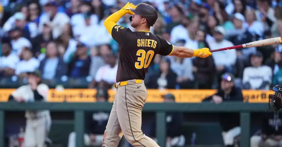 Gavin Sheets and Lucas Giolito lead the Padres past the Mariners 8-3 for season sweep