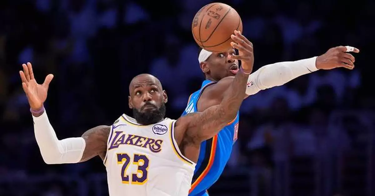 Thunder charge past Lakers 131-108 in Game 3 for another blowout in the champs' 7-0 playoff run