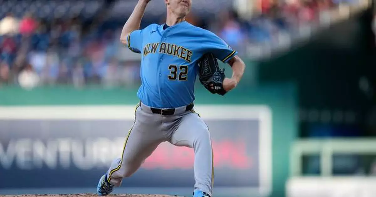 Brewers' combined no-hit bid spoiled by Washington's Lile double in 7th inning