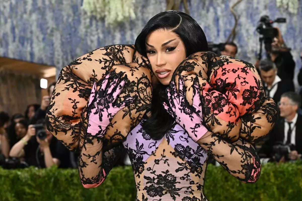 Cardi B arrives at The Metropolitan Museum of Art's Costume Institute benefit gala celebrating the opening of the "Costume Art" exhibition on Monday, May 4, 2026, in New York. (Photo by Evan Agostini/Invision/AP)