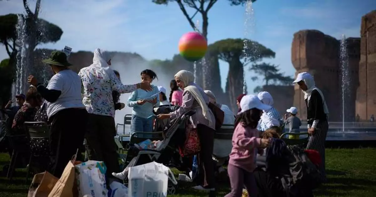 Families evacuated from Gaza enjoy a day to decompress at Rome's ancient baths
