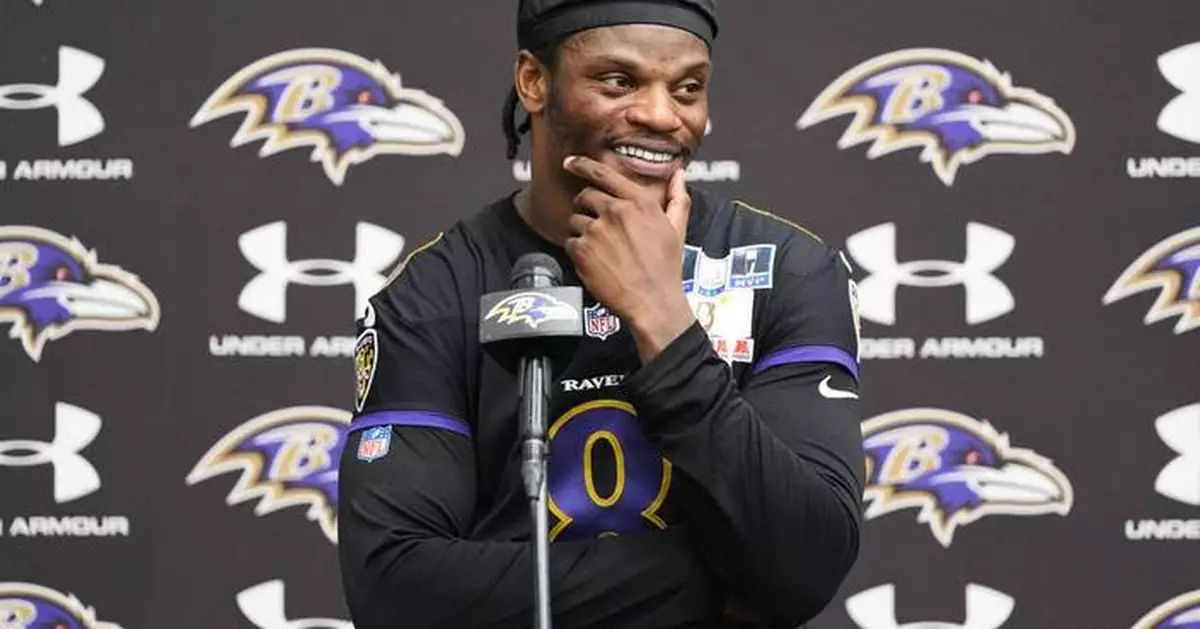 Jackson says he loves Baltimore, but steers clear of discussing his contract with the Ravens