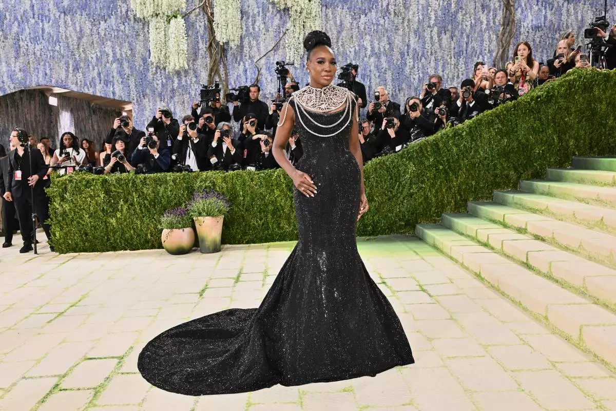 Venus Williams arrives at The Metropolitan Museum of Art's Costume Institute benefit gala celebrating the opening of the "Costume Art" exhibition on Monday, May 4, 2026, in New York. (Photo by Evan Agostini/Invision/AP)