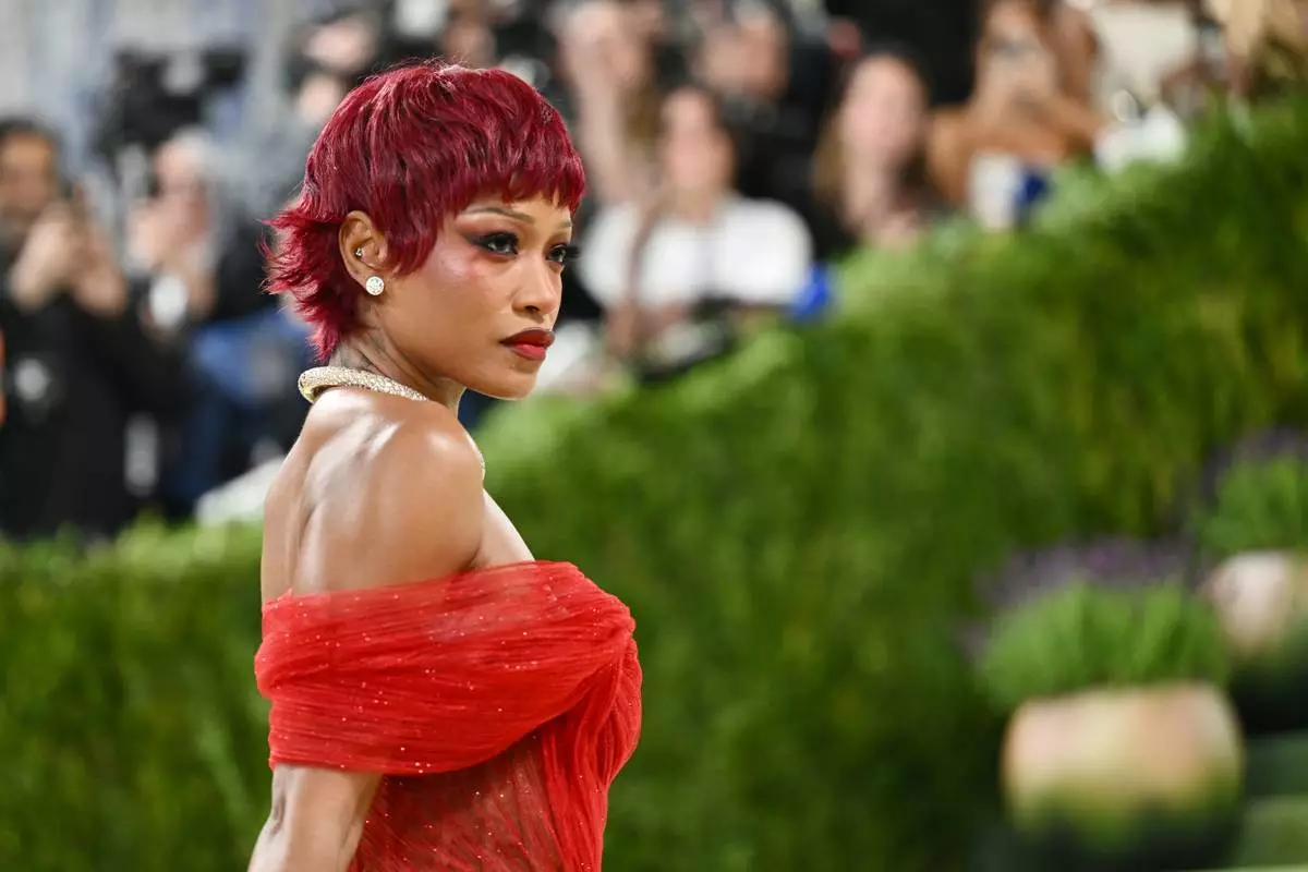 Keke Palmer arrives at The Metropolitan Museum of Art's Costume Institute benefit gala celebrating the opening of the "Costume Art" exhibition on Monday, May 4, 2026, in New York. (Photo by Evan Agostini/Invision/AP)