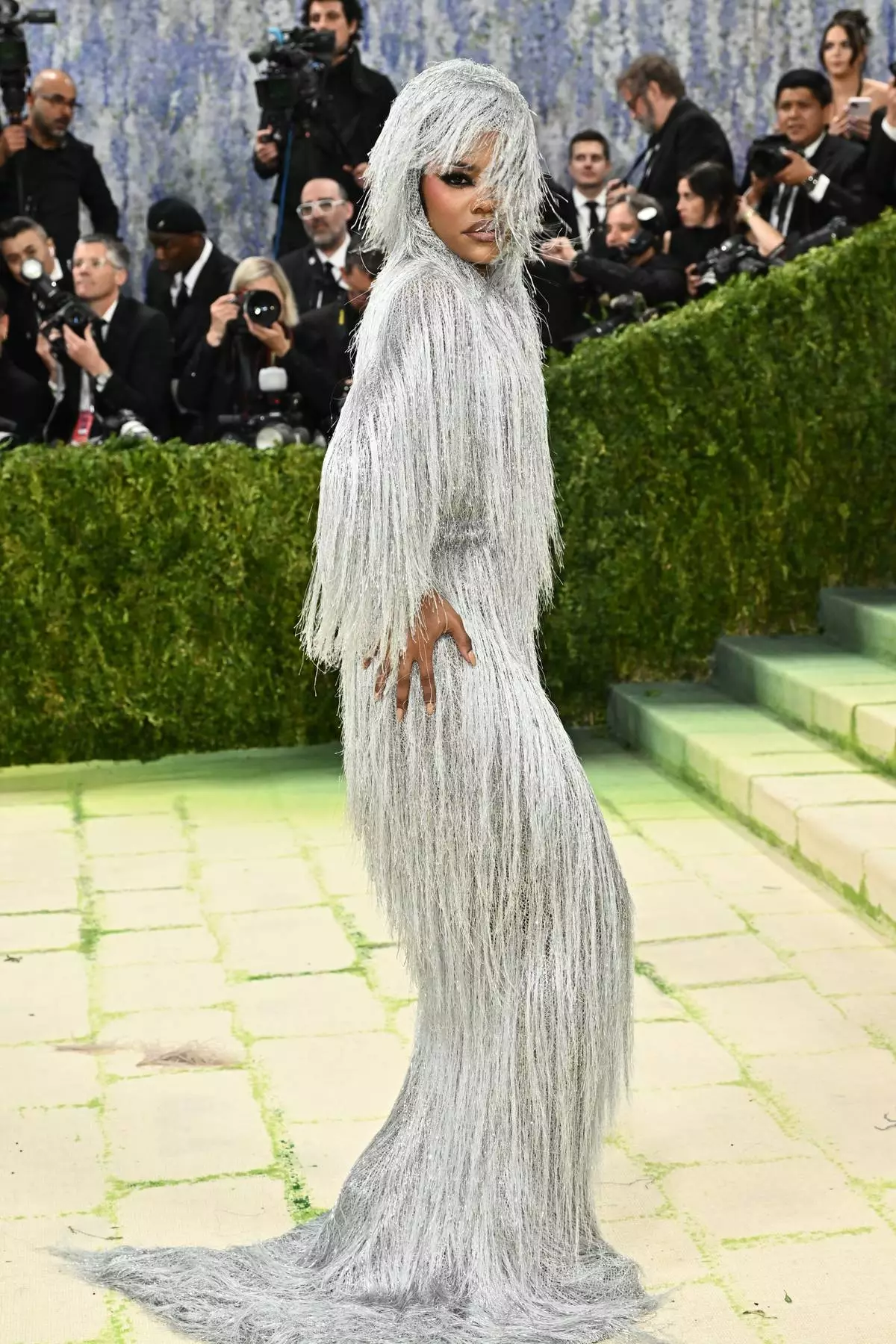 Teyana Taylor arrives at The Metropolitan Museum of Art's Costume Institute benefit gala celebrating the opening of the "Costume Art" exhibition on Monday, May 4, 2026, in New York. (Photo by Evan Agostini/Invision/AP)