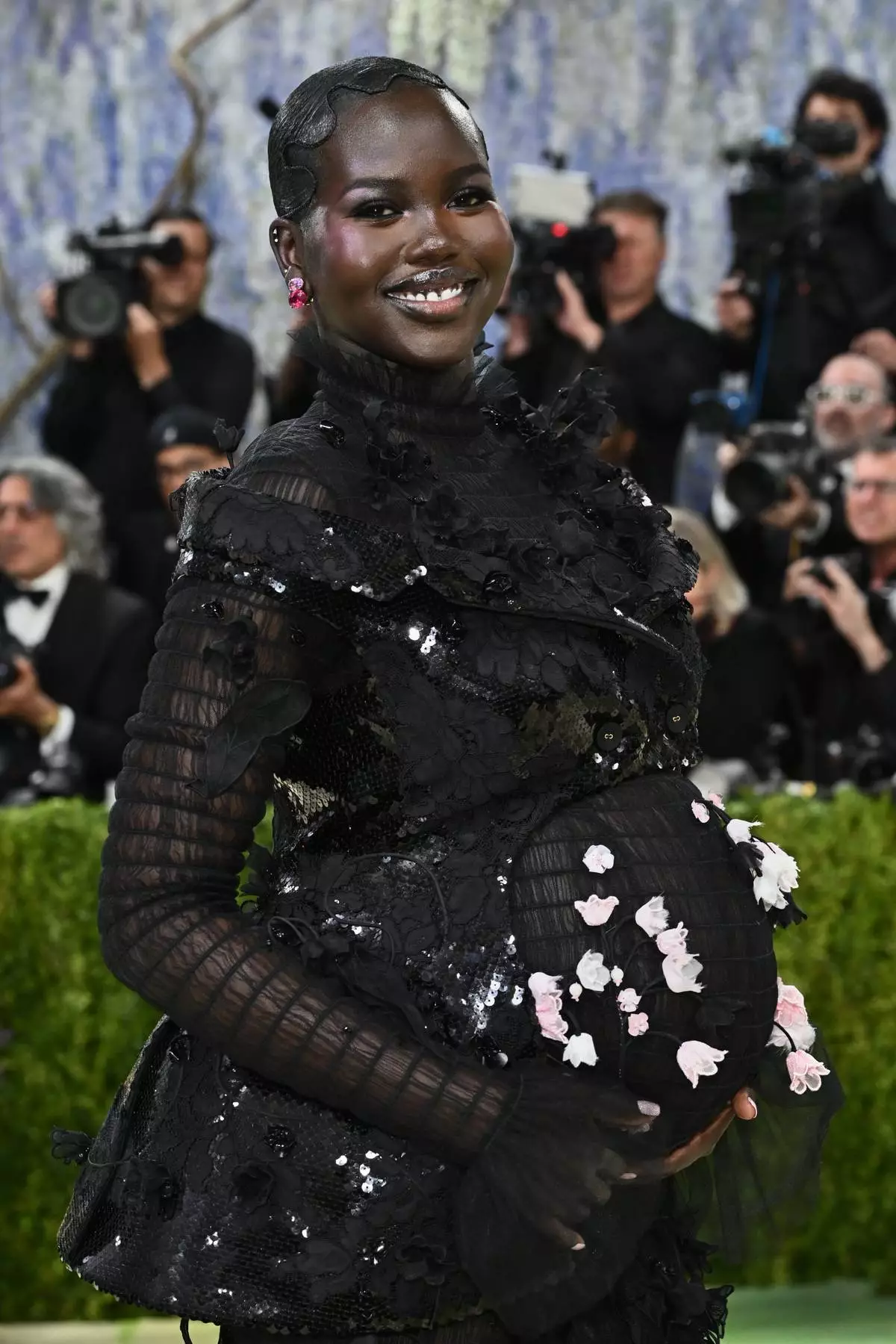 Adut Akech arrives at The Metropolitan Museum of Art's Costume Institute benefit gala celebrating the opening of the "Costume Art" exhibition on Monday, May 4, 2026, in New York. (Photo by Evan Agostini/Invision/AP)