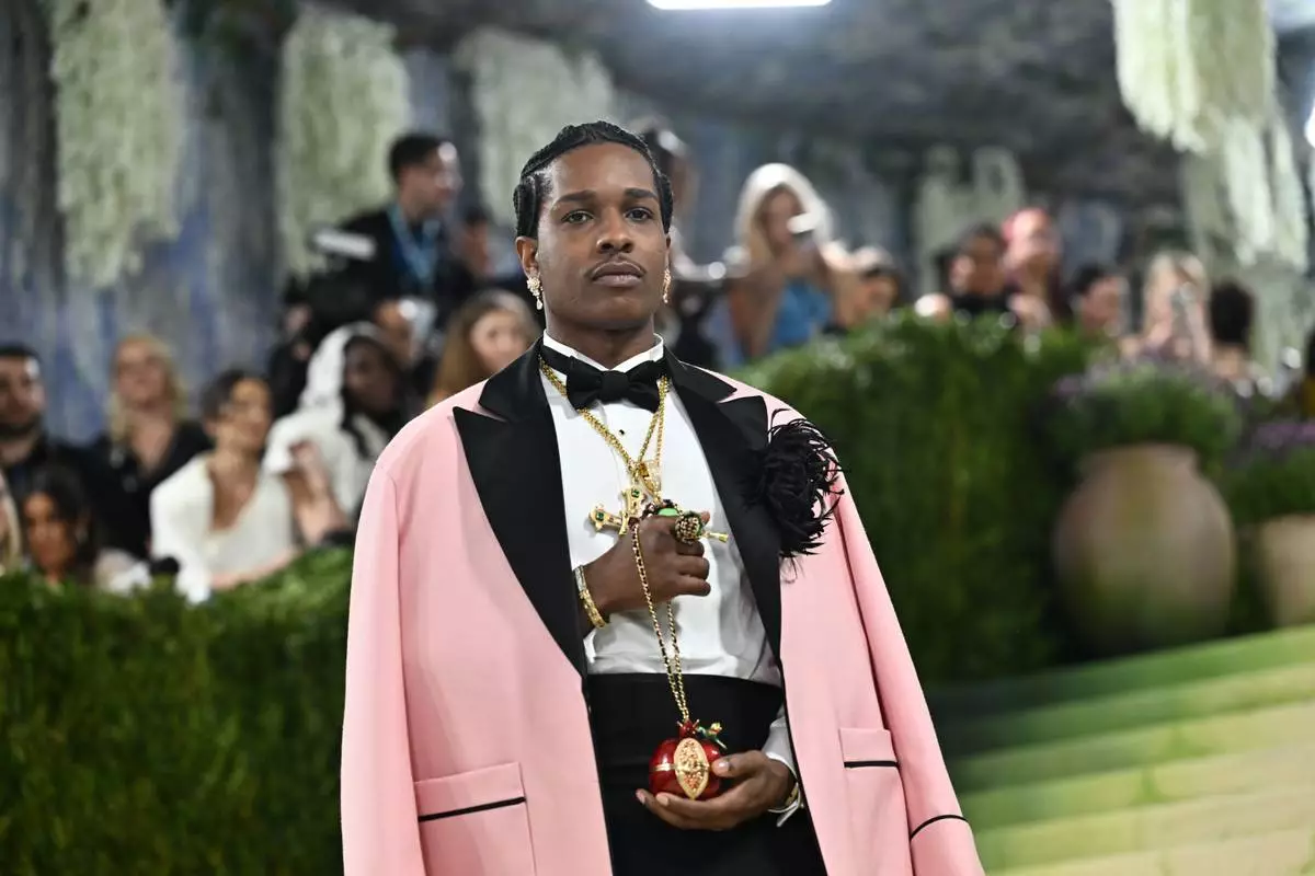 A$AP Rocky arrives at The Metropolitan Museum of Art's Costume Institute benefit gala celebrating the opening of the "Costume Art" exhibition on Monday, May 4, 2026, in New York. (Photo by Evan Agostini/Invision/AP)