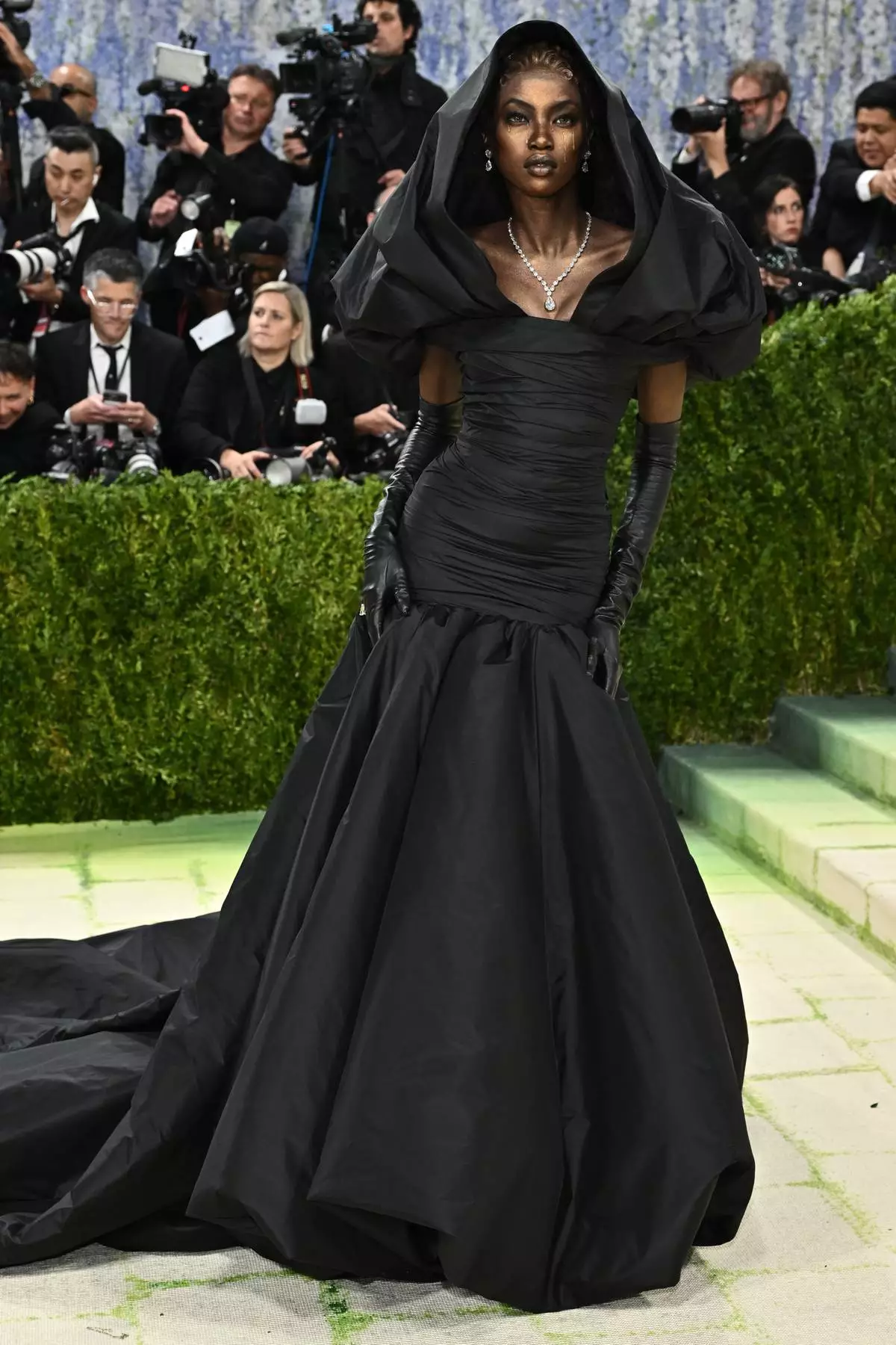 Anok Yai arrives at The Metropolitan Museum of Art's Costume Institute benefit gala celebrating the opening of the "Costume Art" exhibition on Monday, May 4, 2026, in New York. (Photo by Evan Agostini/Invision/AP)