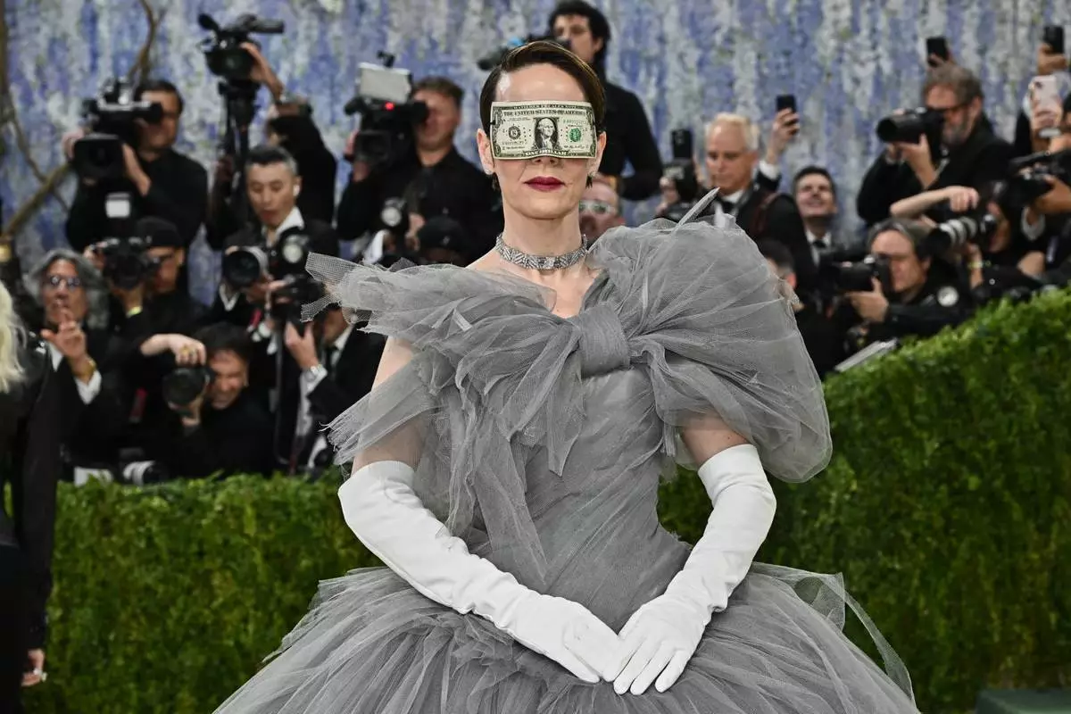 Sarah Paulson arrives at The Metropolitan Museum of Art's Costume Institute benefit gala celebrating the opening of the "Costume Art" exhibition on Monday, May 4, 2026, in New York. (Photo by Evan Agostini/Invision/AP)