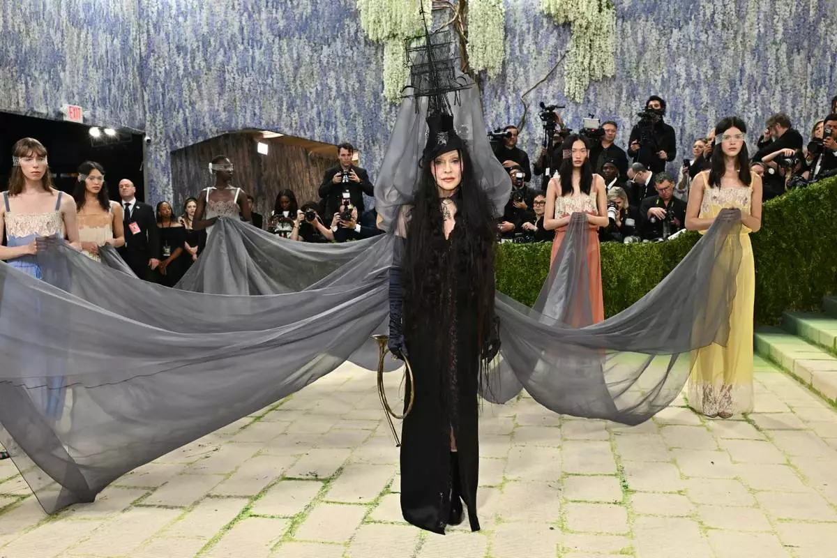 Madonna arrives at The Metropolitan Museum of Art's Costume Institute benefit gala celebrating the opening of the "Costume Art" exhibition on Monday, May 4, 2026, in New York. (Photo by Evan Agostini/Invision/AP)