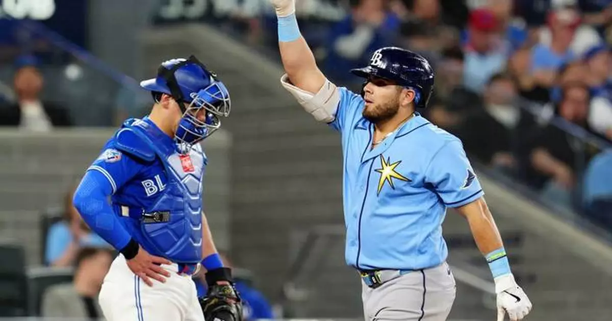 Aranda homers, drives in three as AL East-leading Rays beat Blue Jays 8-5 for 15th win in 17