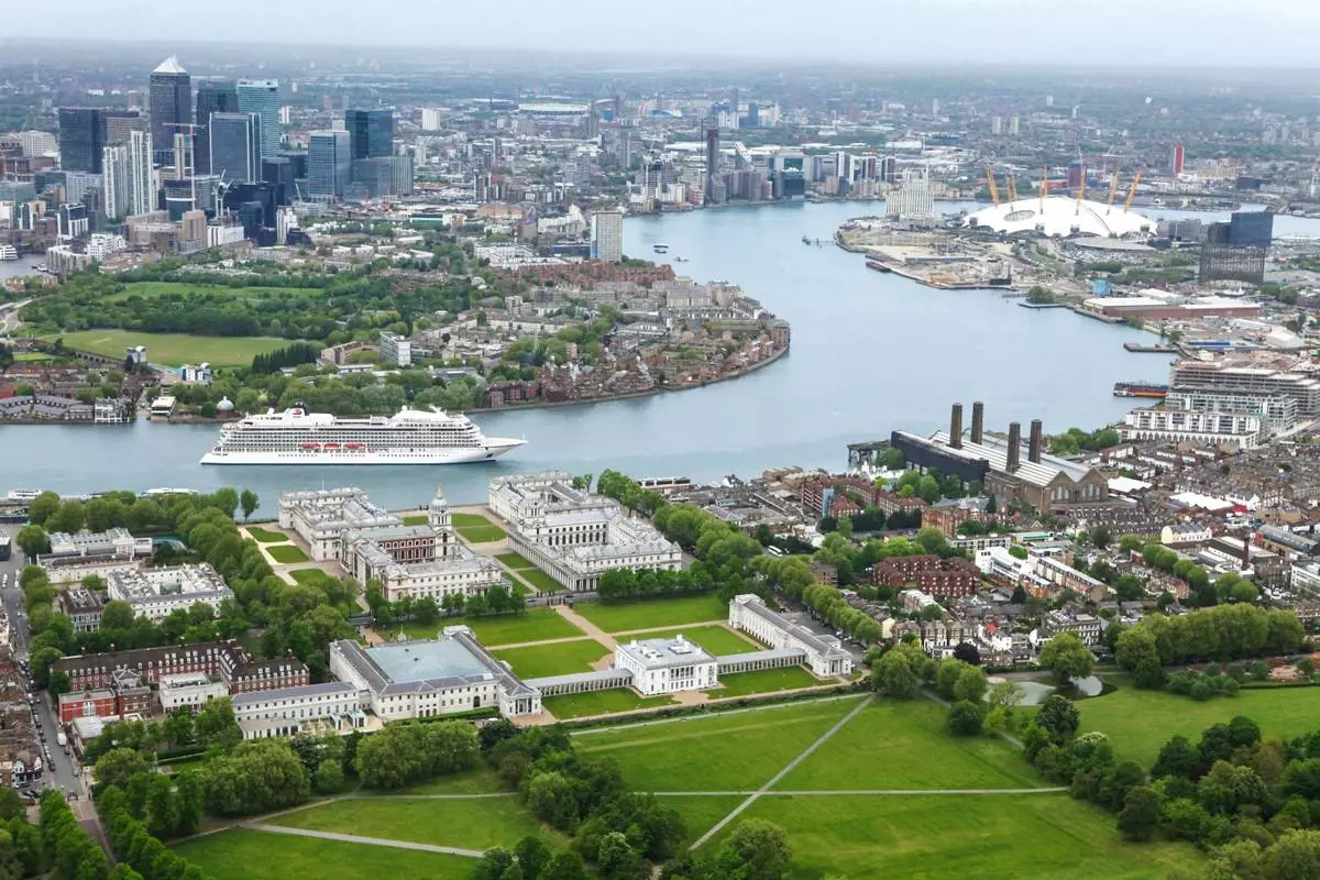 Viking today announced its 2028-2029 World Cruise itineraries, including the 142-day Viking World Cruise spanning six continents and 31 countries, with 62 guided tours and overnight stays in 16 cities and opportunities to visit up to 45 UNESCO World Heritage Sites along the journey. Pictured here, a Viking ocean ship in London, England—one of the overnight destinations during the World Cruise itineraries. For more information, visit www.viking.com.